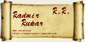 Radmir Rupar vizit kartica